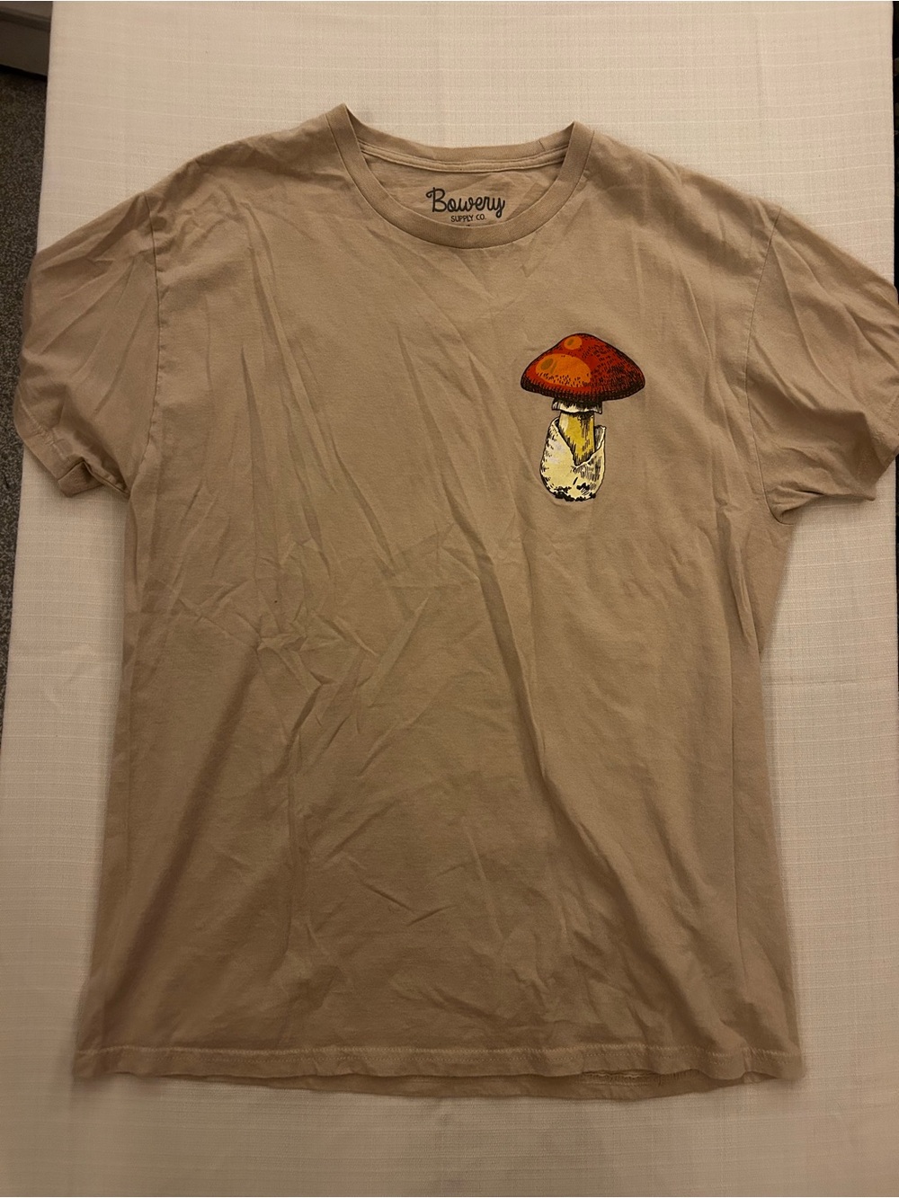 Bowery Supply Co. Men's Tan Mushroom Graphic Tee